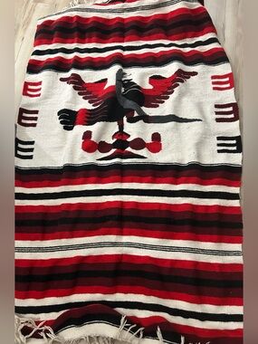 Wool Vintage Southwest Thunderbird Rug Blanket